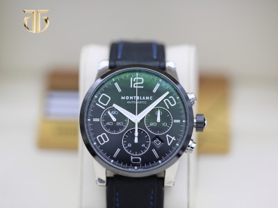 MONTBLANC  TIMEWALKER 7141 DATE CHRONOGRAPH SS LEATHER BLACK